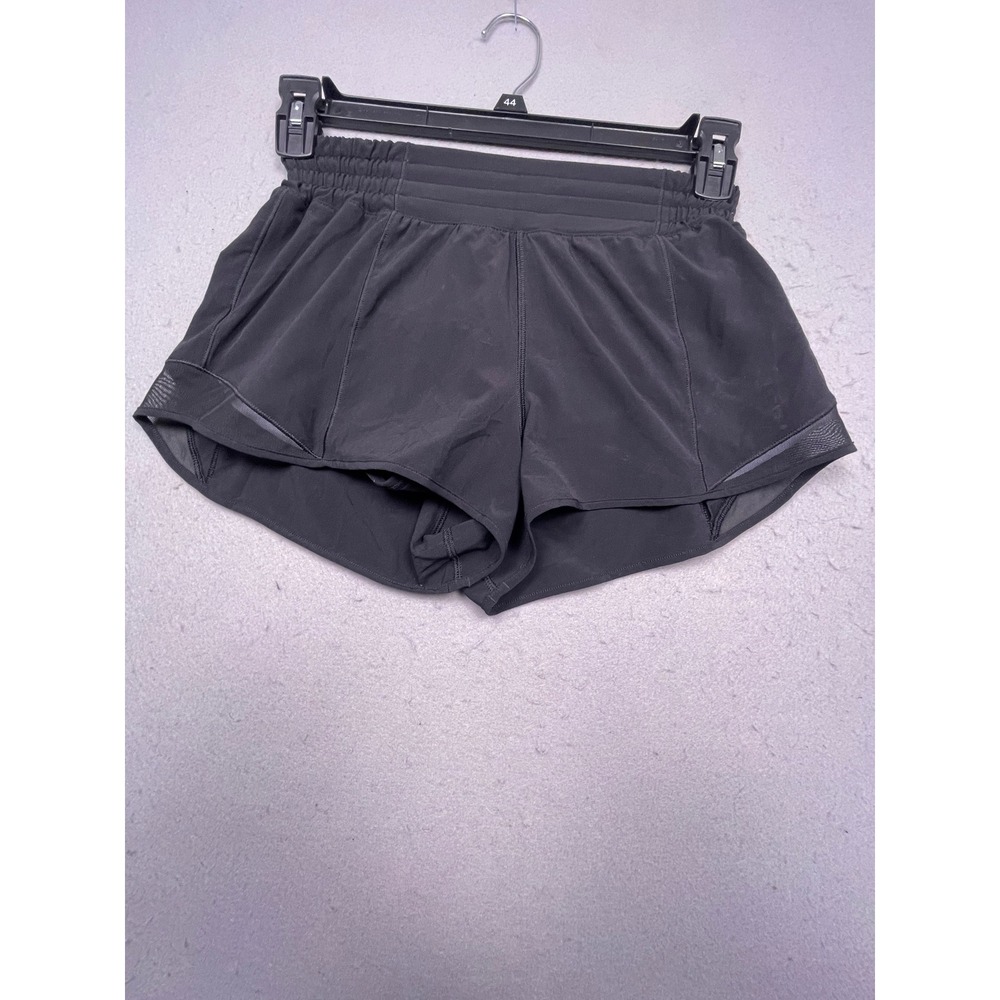 Lululemon Hotty Hot Short High-Rise 4" Polyester Black Size 6 Womens